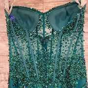 GREEN BEADED MERMAID GOWN