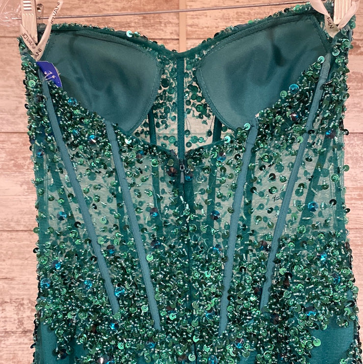 GREEN BEADED MERMAID GOWN