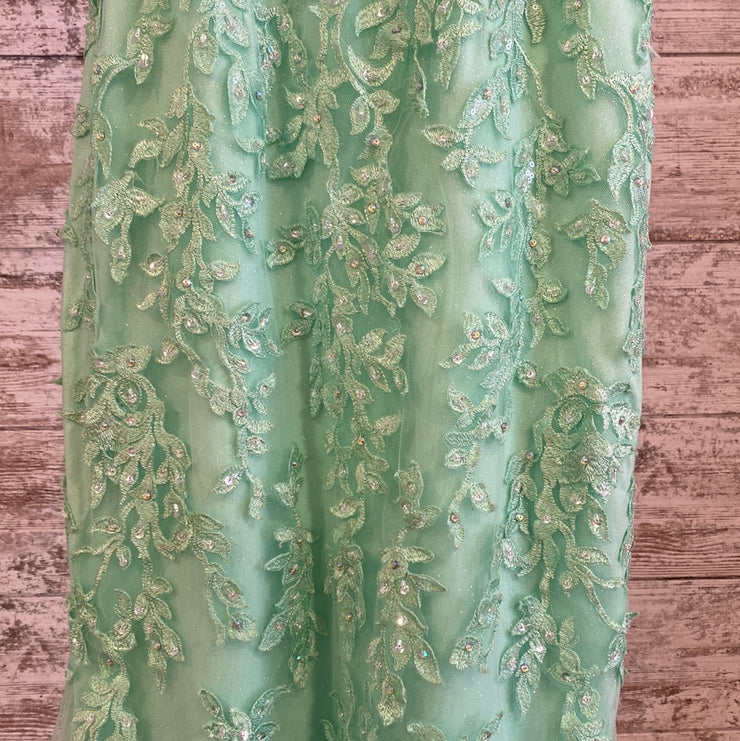 GREEN/FLORAL MERMAID GOWN