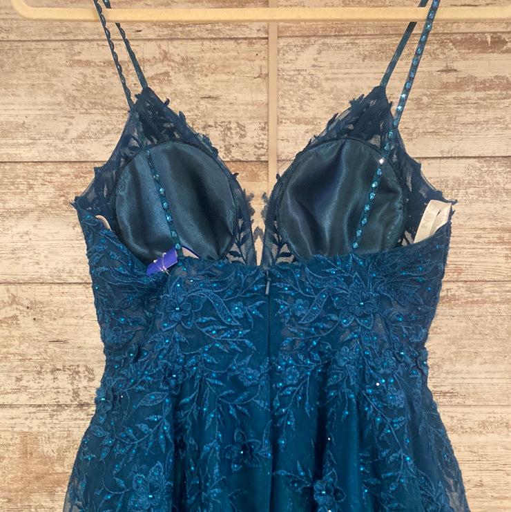 TEAL A LINE GOWN
