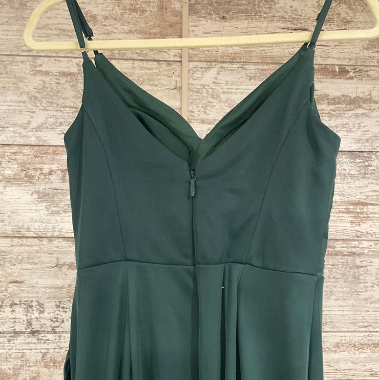 GREEN LONG EVENING GOWN