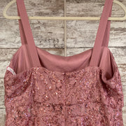 PINK LACE LONG EVENING GOWN