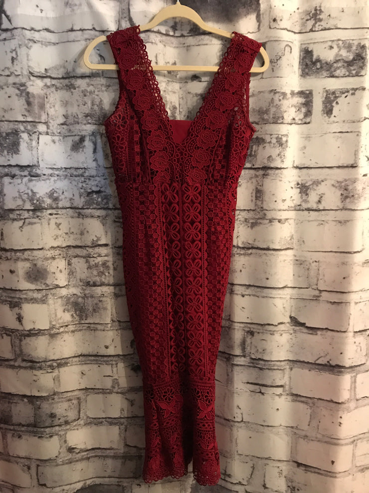 BURGANDY LACE DRESS - $160