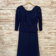 NAVY LONG EVENING GOWN