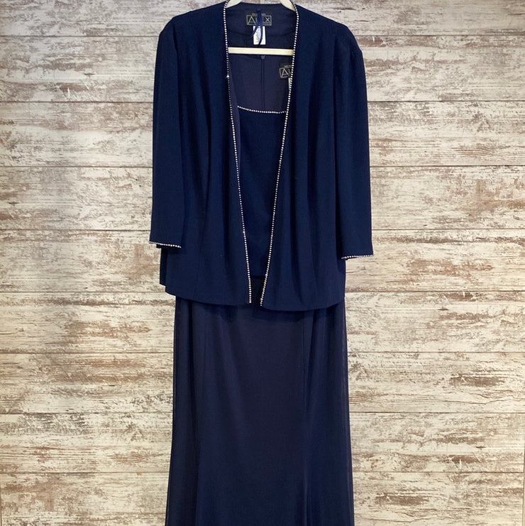 NAVY 2 PC. LONG DRESS SET