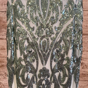 GREEN SPARKLY LONG DRESS