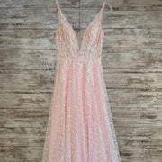 PINK SPARKLY A LINE GOWN