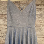 BLUE SPARKLY A LINE GOWN (NEW)