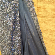 BLUE FULL SEQUIN LONG DRESS