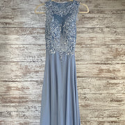 GRAY SPARKLY LONG EVENING GOWN