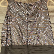 GRAY/SILV ER LONG EVENING GOWN