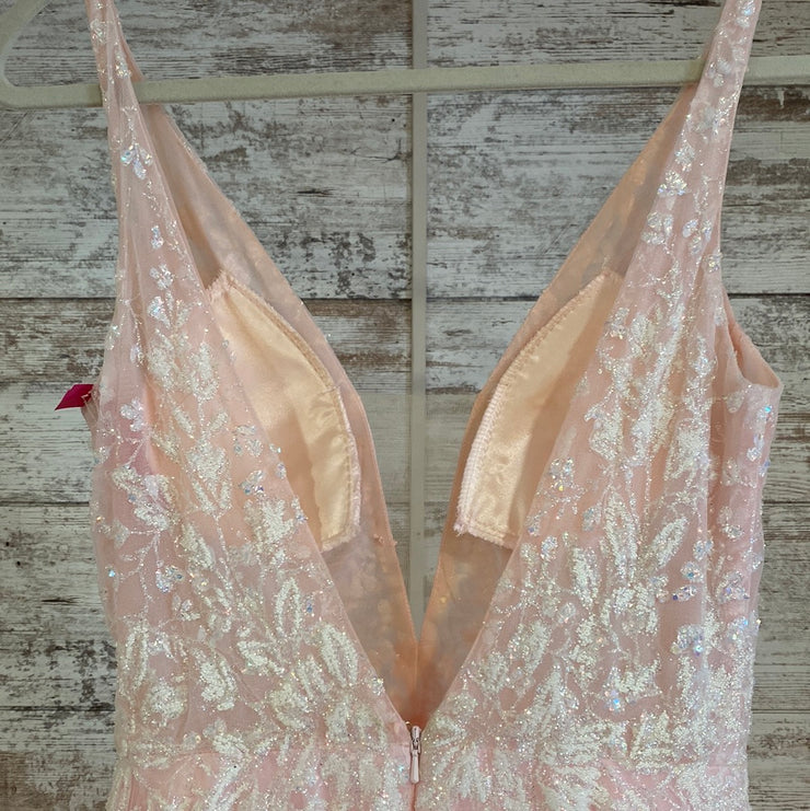 PINK SPARKLY A LINE GOWN