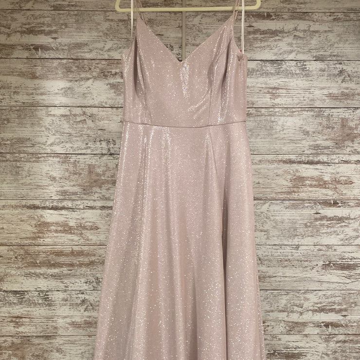 PINK SPARKLY A LINE GOWN