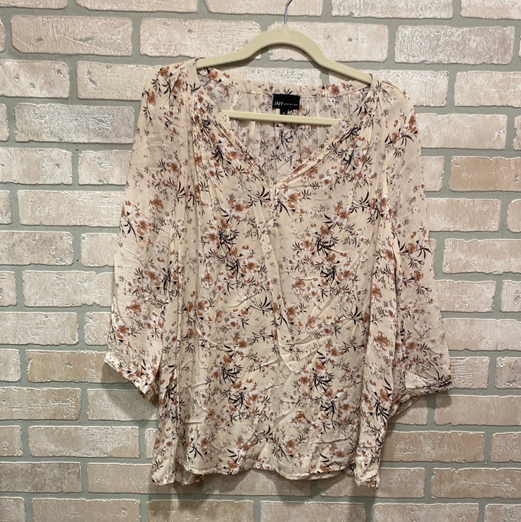 PINK/FLORAL LONG SLEEVE TOP