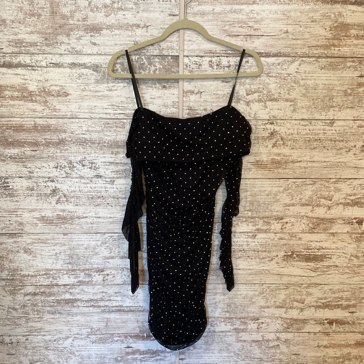 BLACK SPARLY SHORT DRESS-NEW