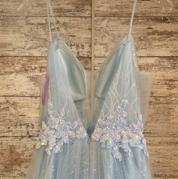 BLUE A LINE GOWN