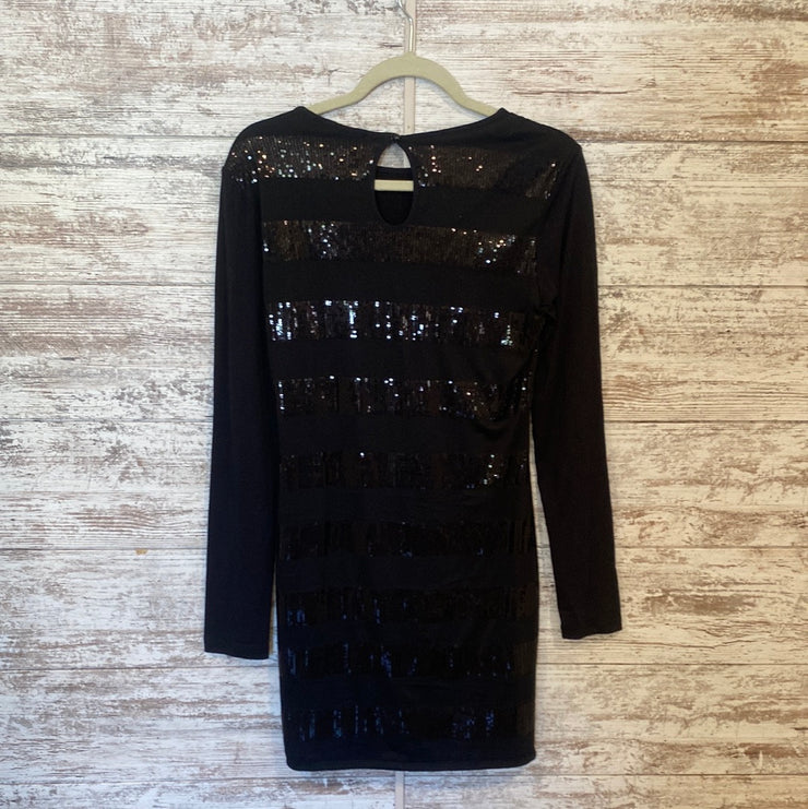 BLACK SPARKLY SHORT DRESS