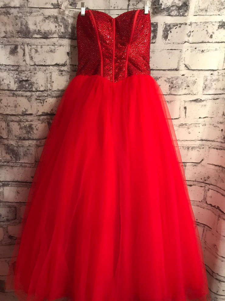 RED BEADED PRINCESS GOWN