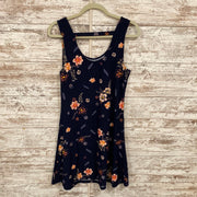 NAVY/FLORAL SHORT DRESS