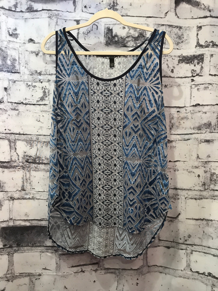 BLUE/COLORFUL SLEEVELESS TOP