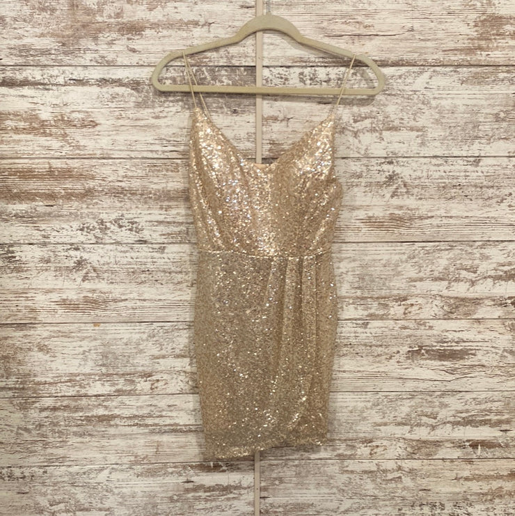 GOLD SPARKLY SHORT DRESS