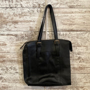 BLACK LEATHER TOTE