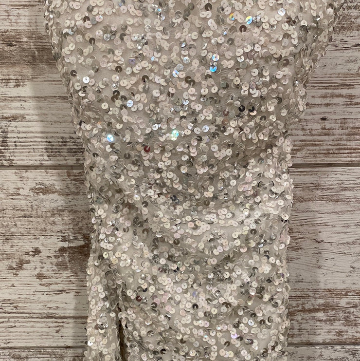 WHITE FULL SEQUIN SHORT DRESS