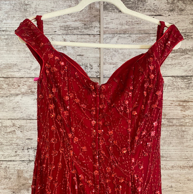 RED SPARKLY MERMAID GOWN