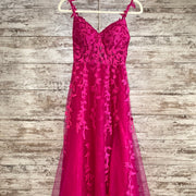 PINK/FLORAL A LINE GOWN