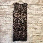 BLACK/TAN LACE SHORT DRESS