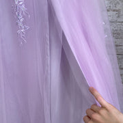 LAVENDER/FLORAL A LINE GOWN