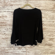 BLACK SPARKLY TRIM LONG SLEEVE