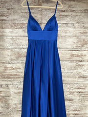 ROYAL BLUE A LINE GOWN