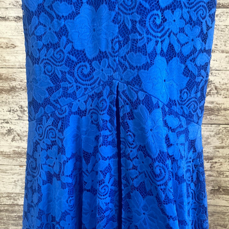 ROYAL BLUE LACE LONG DRESS-NEW