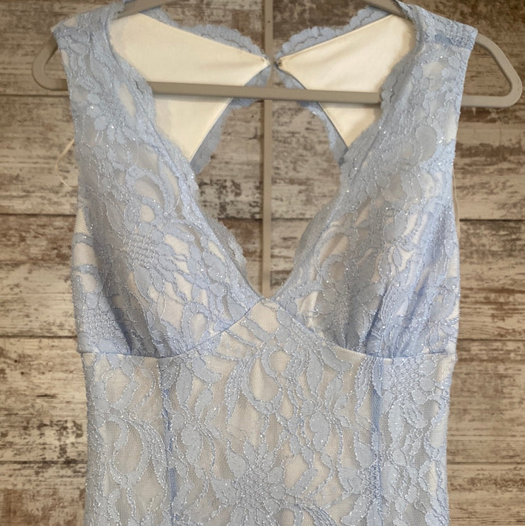 BLUE LACE LONG DRESS (NEW)
