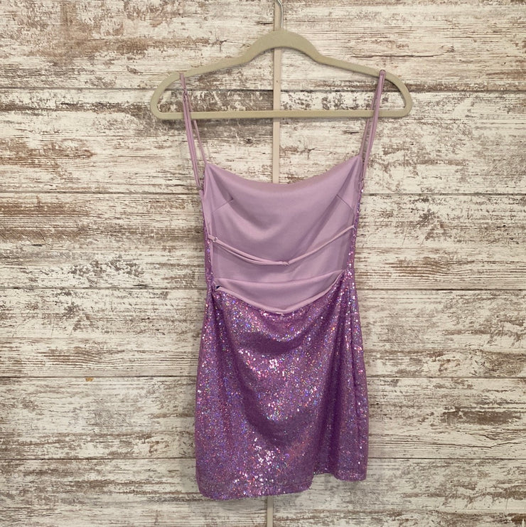 PURPLE SPARKLY SHORT DRESS