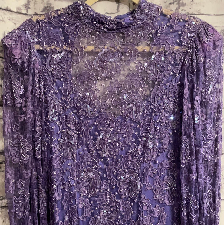 PURPLE SEQUIN LONG DRESS $1200