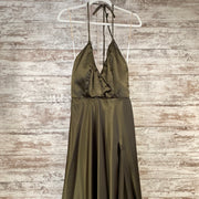 GREEN LONG EVENING GOWN