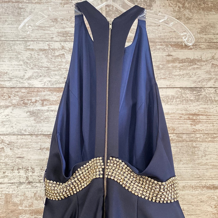 NAVY A LINE GOWN