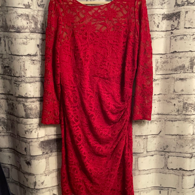 RED LACE SHORT DRESS