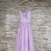 LAVENDER/FLORAL A LINE GOWN