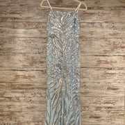 BLUE SEQUIN LONG GOWN (NEW)