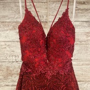 BURGUNDY A LINE GOWN