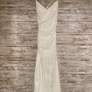 WHITE SPARKLY LONG EVENING GOW