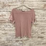 PINK/WHITE STRIPED TOP