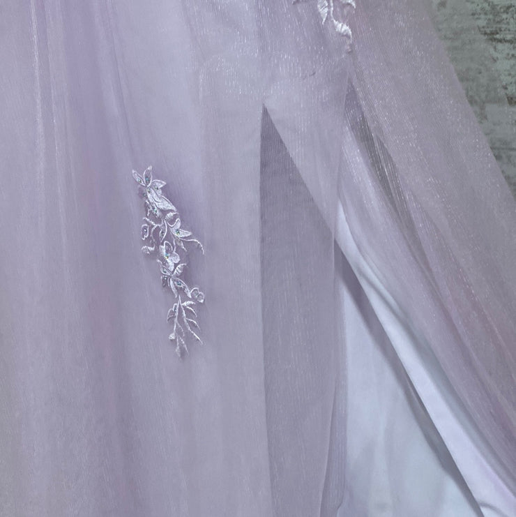 LAVENDER/FLORAL A LINE GOWN