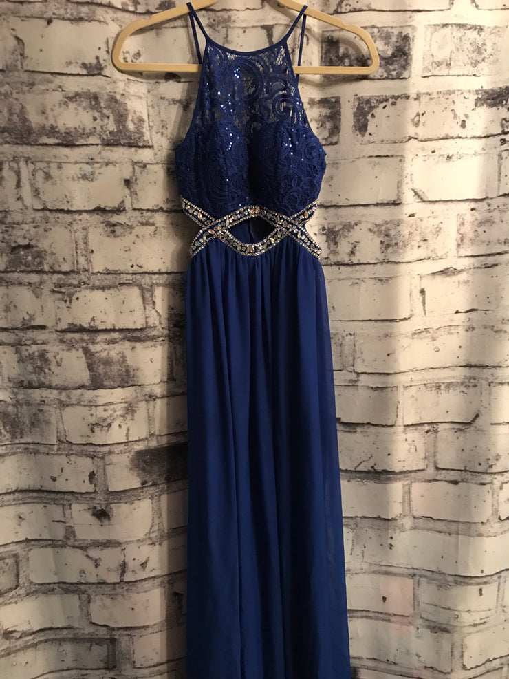 ROYAL BLUE LONG EVENING GOWN