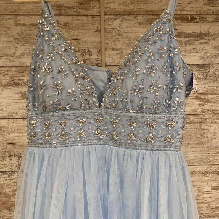 BLUE A LINE GOWN