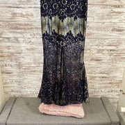 BLACK/GOLD LONG DRESS $498