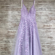 LAVENDER/FLORAL A LINE GOWN